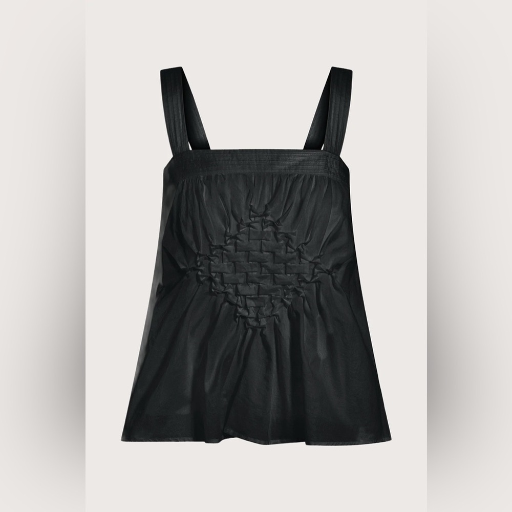 Merlette Romy Black smocked tank top size M NWT